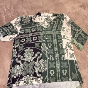 ASOS Green and White Patterned Men's Shirt